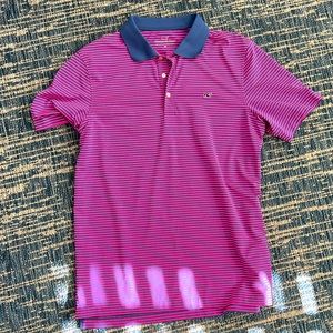 Vineyard vines golf shirt - pink and blue size M. Like new